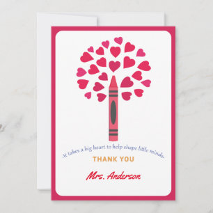 Big crayon tree / Teacher Appreciation Thank You Card