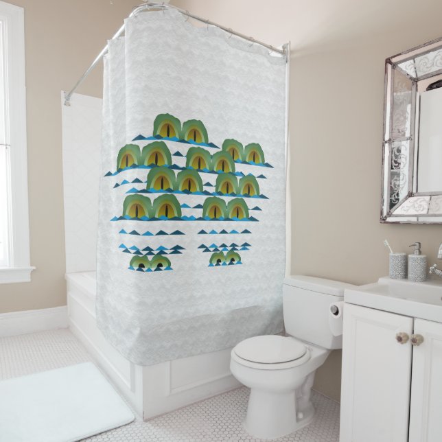 Big Croc Shower Curtain (In Situ)