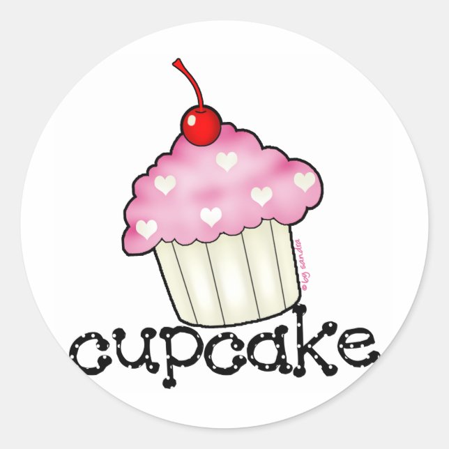 Big Cupcake Classic Round Sticker (Front)