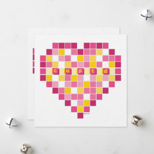  Big Cupid Pixel Heart Holiday Card