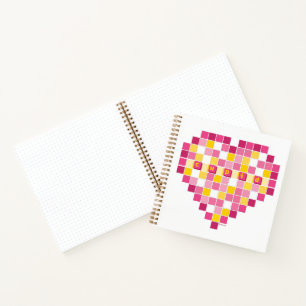 Big Cupid Pixel Heart Notebook