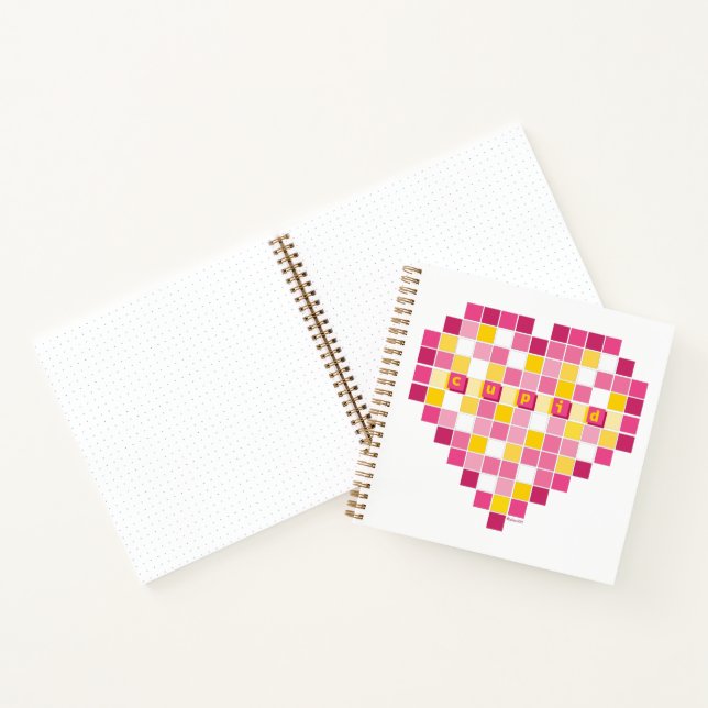 Big Cupid Pixel Heart Notebook (Inside)