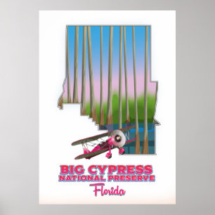 Big cypress national preserve Florida map Poster