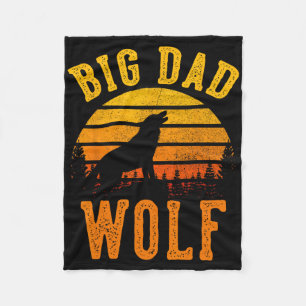 Big Dad Wolf Funny Outdoor Camping Lover Father's Fleece Blanket
