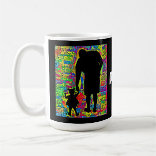 Big Daddy and Baby teaching learning silhouette Coffee Mug