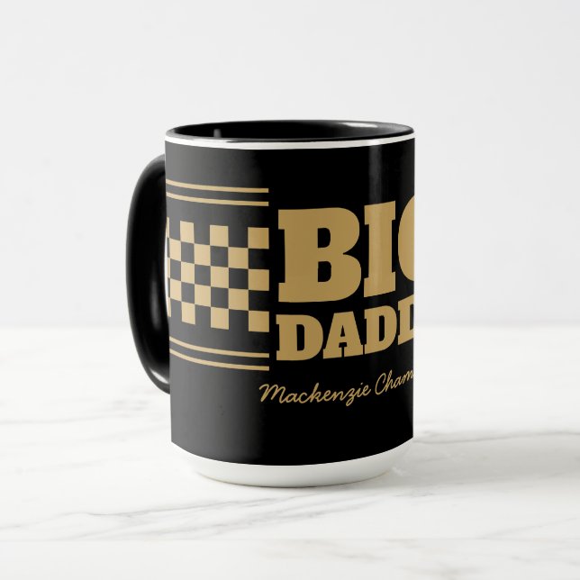 Big Daddy Chequered Faux Gold.and Black Mug (Front Left)