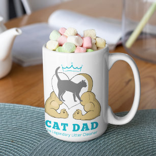 Big Daddy Muscular arms with a Cat in heart Coffee Mug