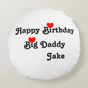 Big Daddy with Red Heart Round Pillow