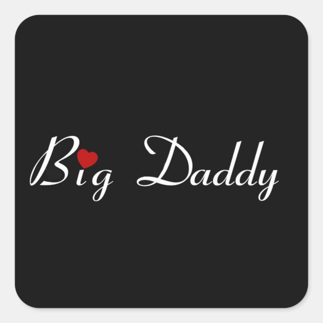 Big Daddy with Red Heart Square Sticker (Front)