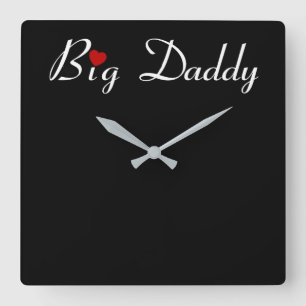 Big Daddy with Red Heart Square Wall Clock