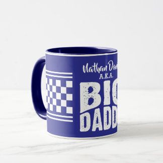 Big Daddy  with Your Name in White Text NAVY BLUE Mug