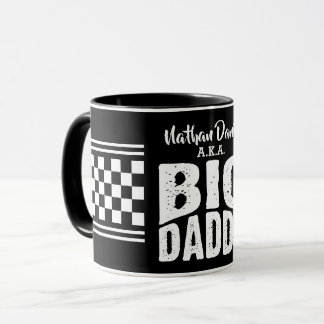 Big Daddy  with Your Name in White Text on Black Mug