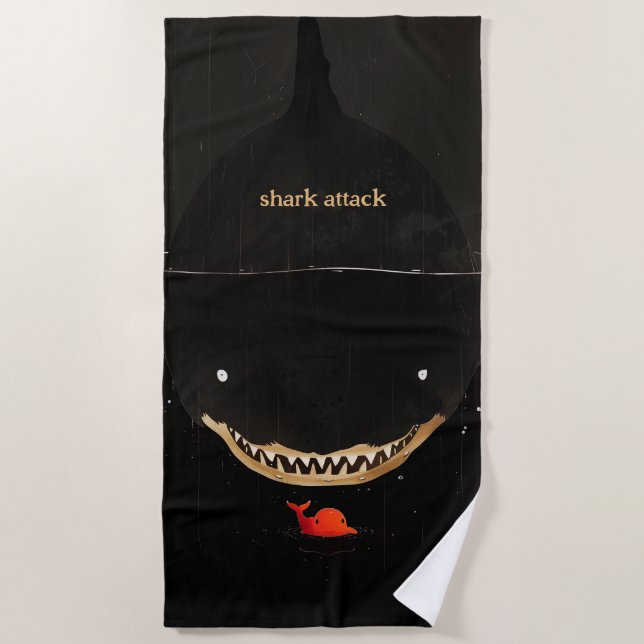 Big Dark Shark Beach Towel (Front)