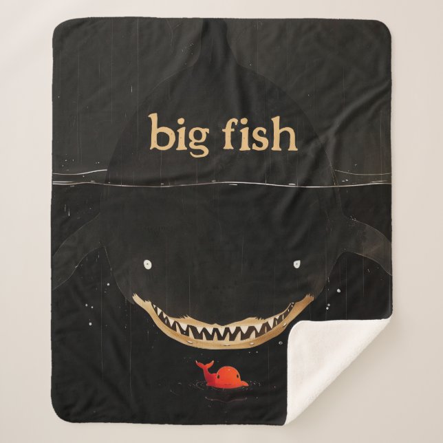 Big Dark Shark Sherpa Blanket (Front)
