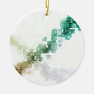 Big Data Visualisation Analytics Technology Ceramic Tree Decoration