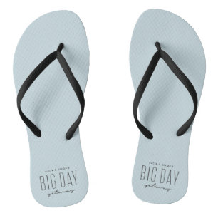Big day getaway ocean blue destination wedding flip flops