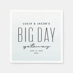 Big day getaway ocean blue destination wedding napkin