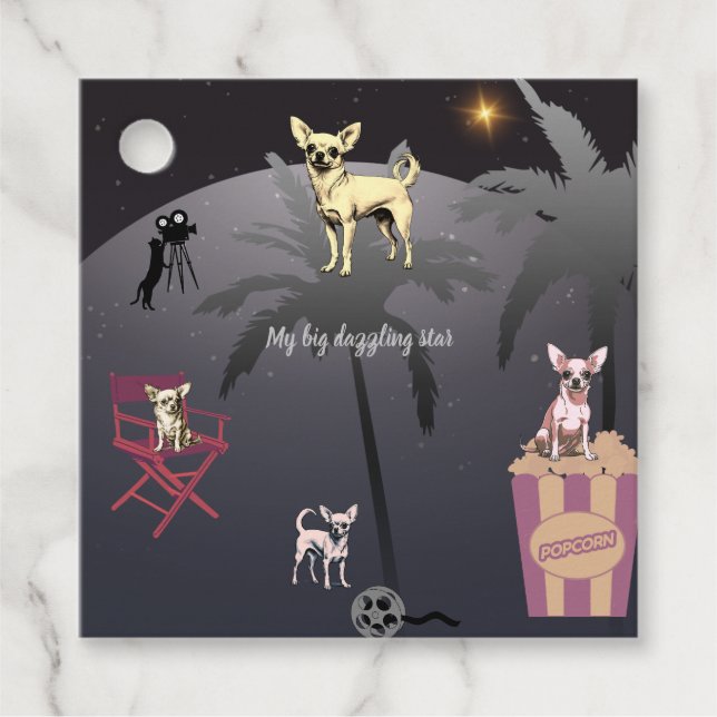 Big Dazzling Star  Favour Tags (Front)