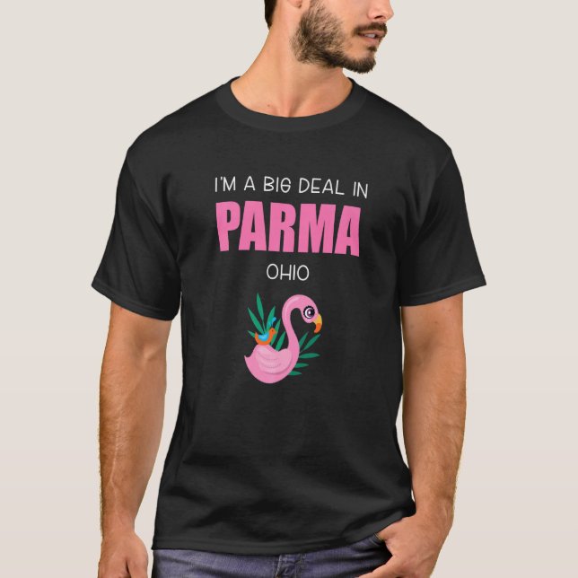 Big Deal Sarcastic Parma Ohio Pink Flamingo Souven T-Shirt (Front)