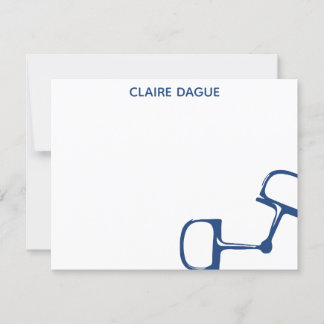 Big Dee Snaffle Bit Horse Notecard - Navy