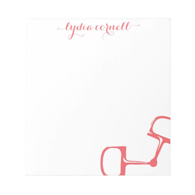 Big Dee Snaffle Bit Horse Notepad - Coral (Front)