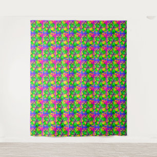 "BIG DESIGN GREEN BLUE RED MIXED COLOURS TAPESTRY