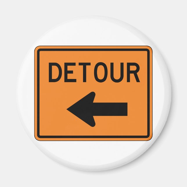 Big Detour Left Street Sign Magnet (Front)