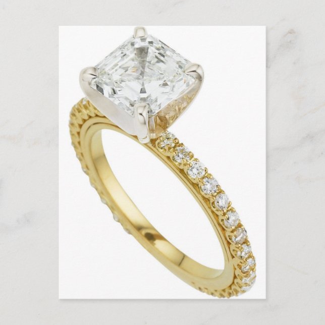 Big Diamond Engagement Ring Hint Hint Announcement Postcard (Front)