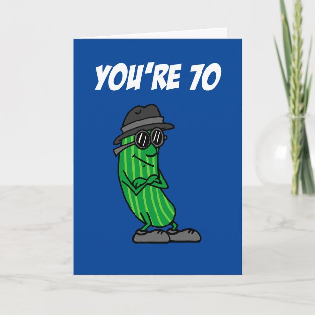 Big Dill 70th Birthday Pickle Pun Card (Front)