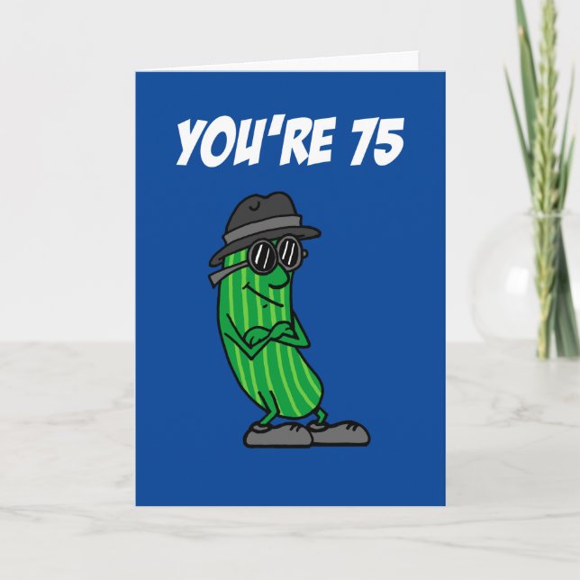 Big Dill 75th Birthday Pickle Pun Card (Front)