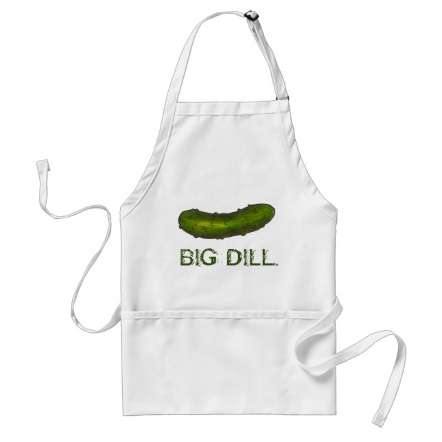 Big Dill (Deal) Crunchy Green Kosher Pickle Foodie Standard Apron (Front)