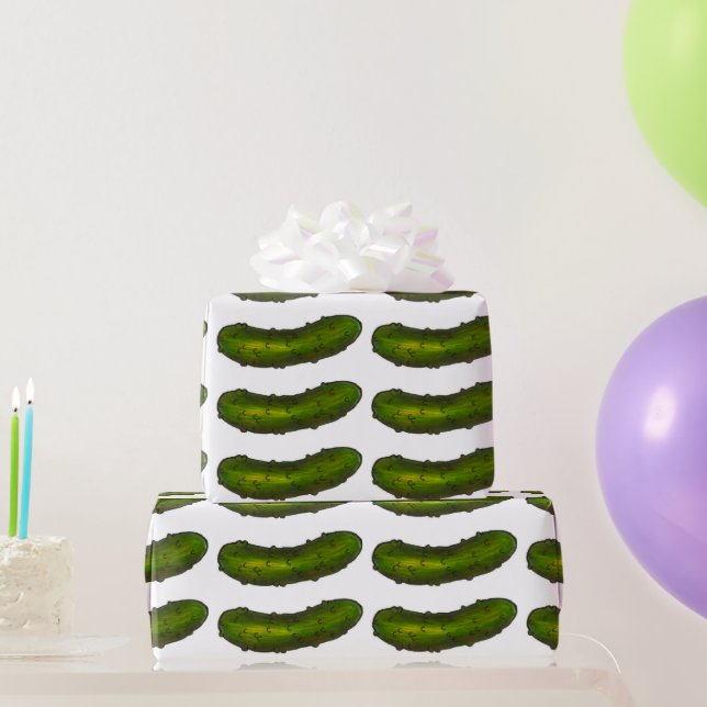 Big Dill (Deal) Green Kosher Sour Pickle Print Wrapping Paper (Party Gifts)