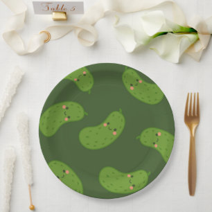 Big Dill Green Pickle Baby Shower Paper Plate