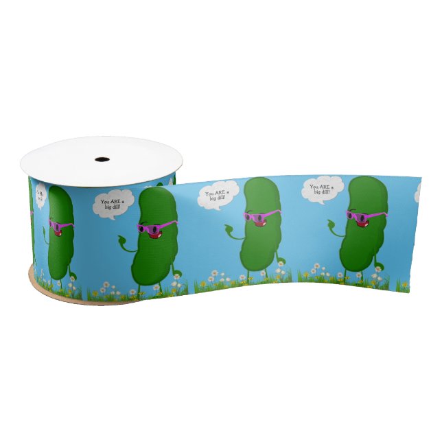 Big Dill Pickle Birthday Humour Satin Ribbon (Spool)