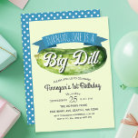 Big Dill Pickle Boy's Kids 1st Birthday  Invitation<br><div class="desc">Celebrate your kid's special day with this Big Dill Pickle Kids 1st Birthday design. This Design features a big watercolor pickle. The reverse is a pattern of polka dots. Matching Items in our shop for a complete party theme. For further questions please contact us at ThePaperieGarden@gmail.com.</div>