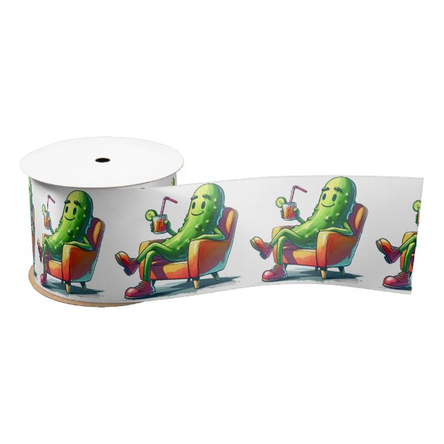 Big Dill Pickle In a Chair Satin Ribbon (Spool)