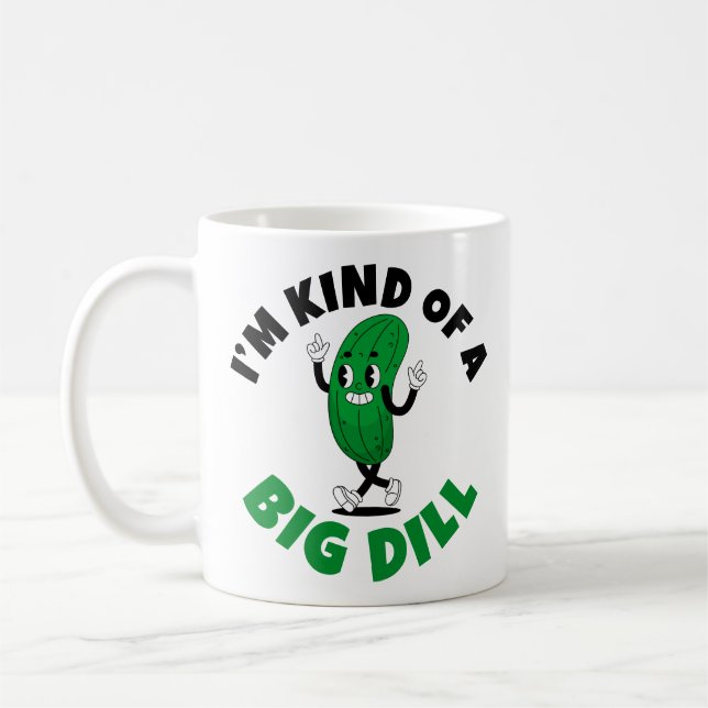 Big Dill Pickle Pun Coffee Mug (Left)