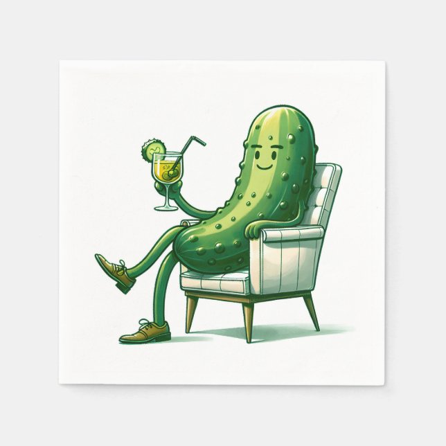 Big Dill Pickle With a Cocktail Napkin (Front)