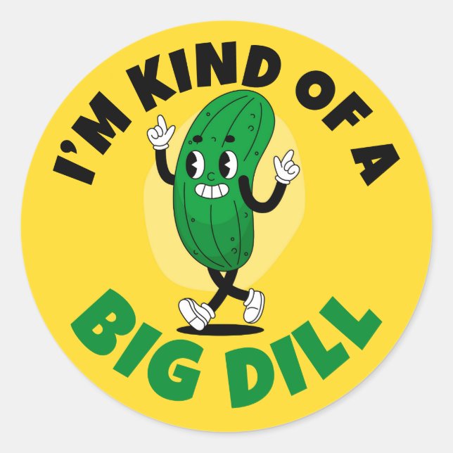 Big Dill Pun Sticker 3 inch (sheet of 6) (Front)