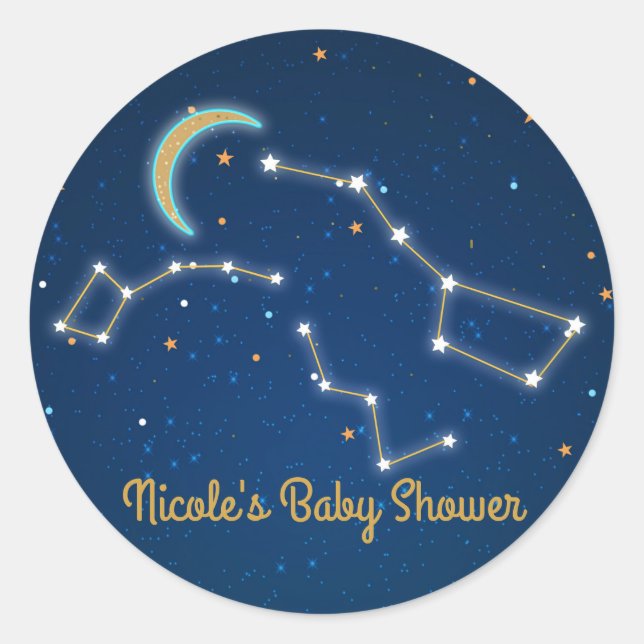 Big Dipper Star Gazing Constellation Celestial Classic Round Sticker (Front)