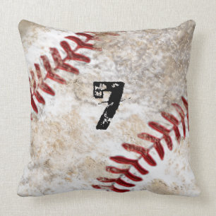 Big Dirty Baseball Throw Pillow MONOGRAM or NUMBER