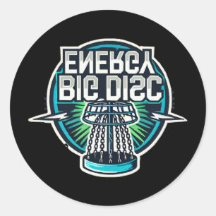 Big Disc Energy Disc Golf Sket Graphic With Bold T Classic Round Sticker