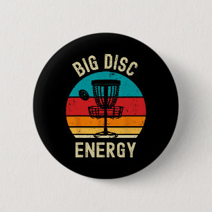Big Disc Energy Funny Retro Vintage Disc Golf Love 6 Cm Round Badge