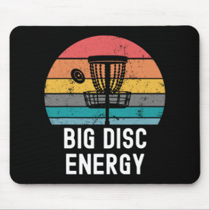 Big Disc Energy Funny Retro Vintage Disc Golf Love Mouse Mat