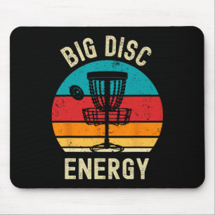 Big Disc Energy Funny Retro Vintage Disc Golf Love Mouse Mat