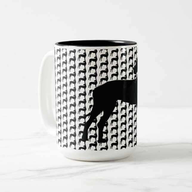 Big Dog , Black Dane Two-Tone Coffee Mug (Front Left)