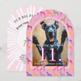 Big Dog Party Golden Black Invitation