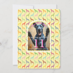Big Dog Party Golden Black Invitation