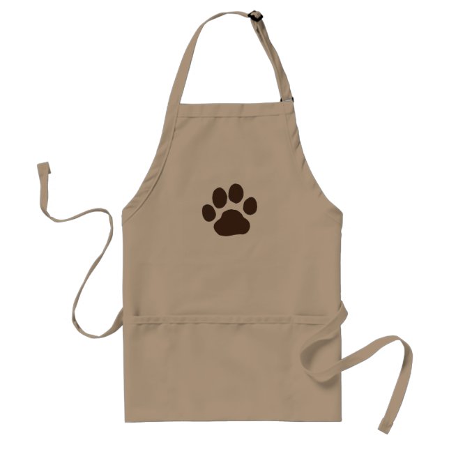 Big Dog Paw Print | Cool Canine Dog Grooming Standard Apron (Front)