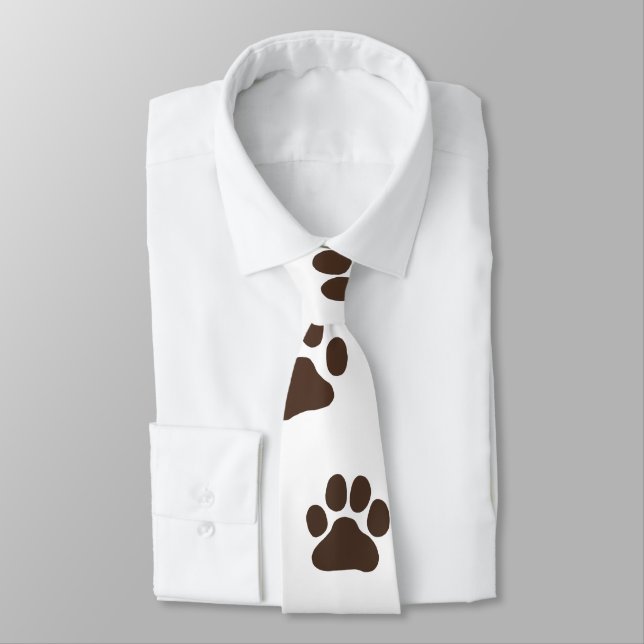 Big Dog Paw Prints Novelty Dog Lover's Neck Tie (Tied)